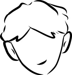 Simple Line Drawing Of A Male Head Portrait