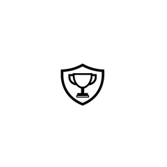 Shield and Trophy Icon Vector Design Representing Security Victory and Athletic Achievement
