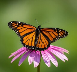 Fototapeta premium The image shows the Monarch Butterfly, scientifically known as Danaus plexippus.