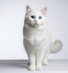 The animal in this picture is a white Ragdoll cat.