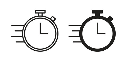 Instant icon set, line and black glyph style for food app website.