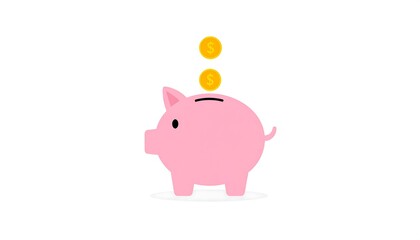 Simple piggy bank with coins