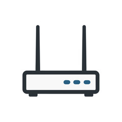 Fototapeta premium Simple icon of a wireless router with two antennas