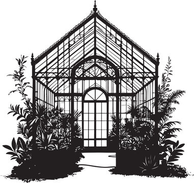Victorian greenhouse with lush foliage architecture glasshouse