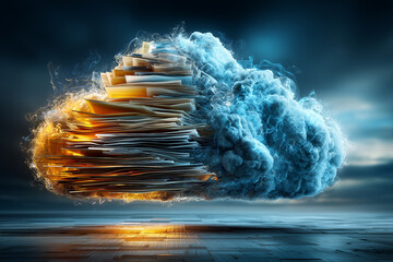 Data storage and management on cloud technology.