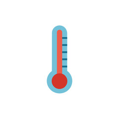 Simple flat icon of a thermometer measuring temperature