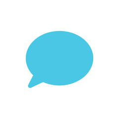 Simple blue speech bubble icon on black background