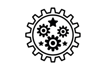Interlocked Gears Symbolize Teamwork and Efficiency