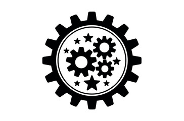 Interlocked Gears Symbolize Teamwork and Efficiency
