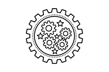 Interlocked Gears Symbolize Teamwork and Efficiency