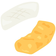 イカの天ぷら　烏賊天　いか天　和食　天ぷら　ベクターイラスト