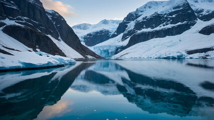 Stunning Reflection of Snow-Capped Mountains in the Lake