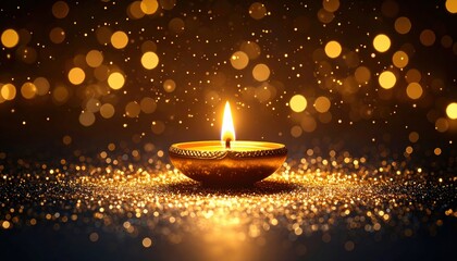 Diwali banner in golden colors.