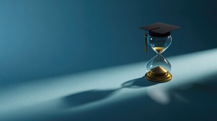 Graduation time management deadline education hourglass concept study



