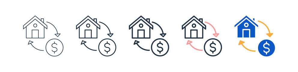 Refinance different style icons set vector illustration. 