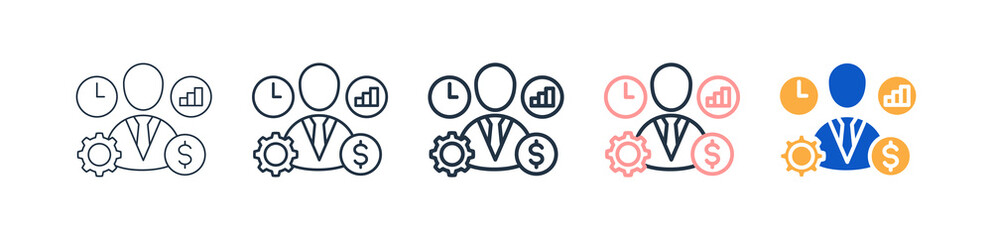 Manager different style icons set vector illustration. 
