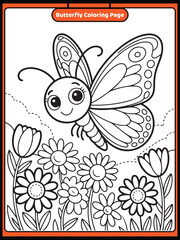 Butterfly coloring page For Kids