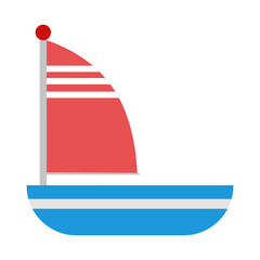 Sail boat on white background.