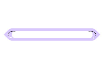 Glowing, soft lavender/light purple bordered, white interior, horizontally pointed lower third  for delicate digital UI elements