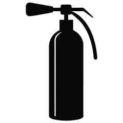 Vector art of a black silhouette of a fire extinguisher isolated on white background, a vital safety measure