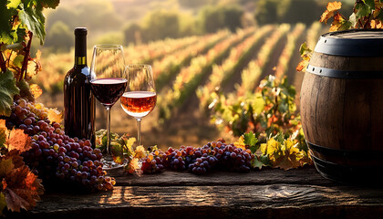 Dreamy Tuscan winery with fine Italian wine