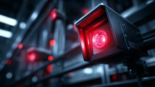 Red Camera Monitoring Security Environment