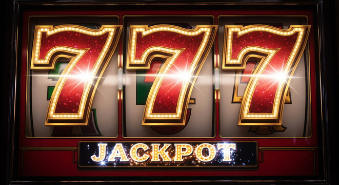 Slot machine 777. Design of inscriptions. Jackpot