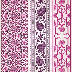wedding card design, traditional paisley floral pattern , royal India	