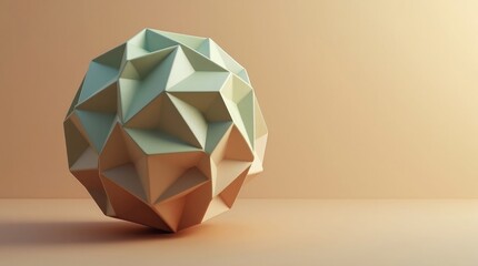 Geometric sphere pastel tones origami light blue