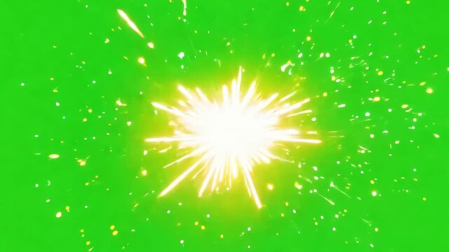 Flash of Energy A burst of electric sparks on a green screen