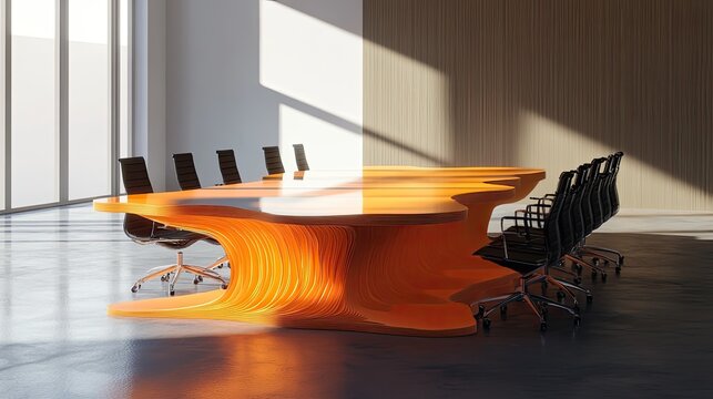 workspace flowing meeting table