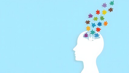  Puzzle Pieces Representing Thoughts and Ideas in the Brain