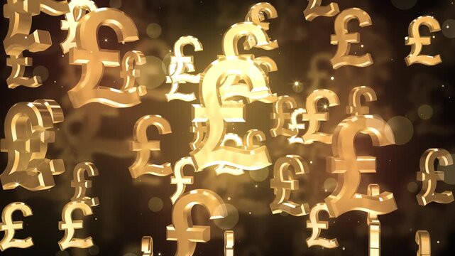 Falling Pound Symbols background animation suited for broadcast, commercials and presentations. It can be used in financial videos and business Videos.