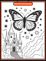 Butterfly coloring page For Kids