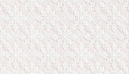 Exquisite white lace fabric with intricate floral pattern for elegant designs.
