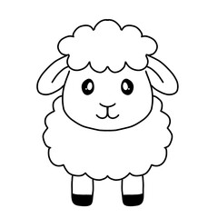 Obraz premium Sheep animal mammal ilustration for colouring book