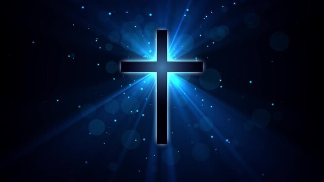 Christian Worship and Prayer based animation with Holy Cross background loop in 4K HD resolution. Useful for christian, church, spiritual, prayer based concepts.
