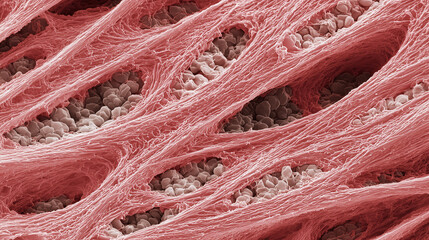 Photorealistic Micrograph of Smooth Muscle Tissue
