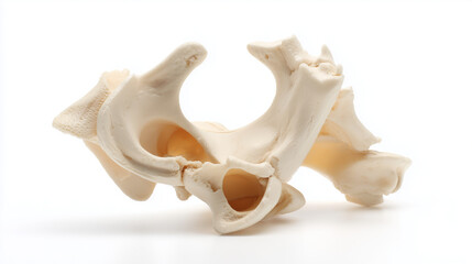 Scientifically precise 3D model of the middle ear ossicles isolated on a white background.
