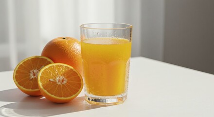 Fresh Orange Juice with Condensation