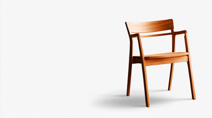 Wooden chair isolated on transparent background.

