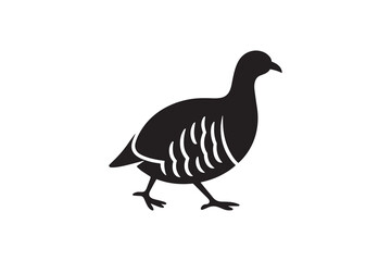 Black Partridge Silhouette Vector Graphic