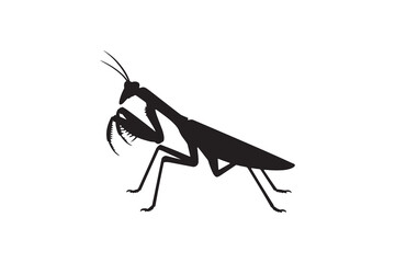 Praying Mantis Silhouette Vector Graphic