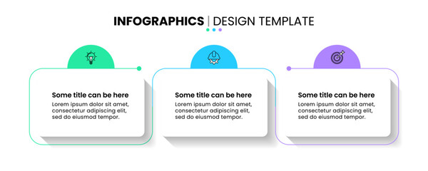 Infographic template. 3 connected banners with icons