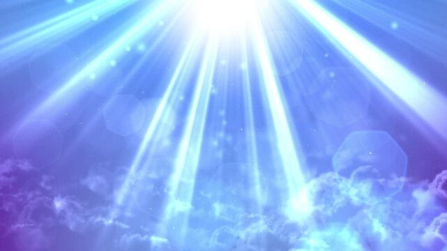 Worship and Prayer based animation with clouds and light rays background loop in 4K HD resolution. Useful for christian, church, spiritual, prayer based concepts.