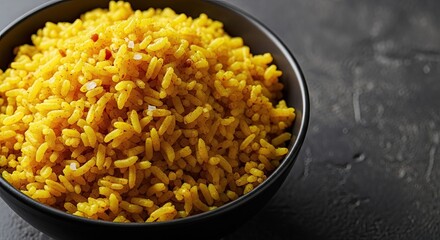 Bowl of yellow Turmeric Rice