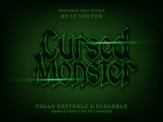 Monster 3d text effect. mystery evil game