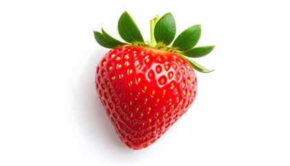Single, vibrant red strawberry