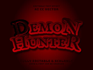 Dark Demon Vector Editable Text. halloween horror