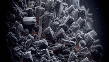 Dark Spiky Texture	Dark, spiky, textured surface.